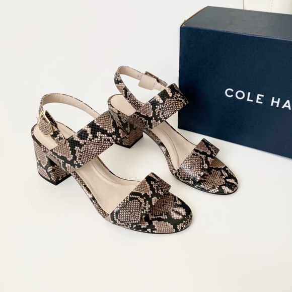 Cole Haan Avani City Snake Leather Heel Sandals - Picture 5 of 7